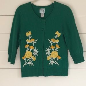 Anthropologie Embroidered Cardigan
